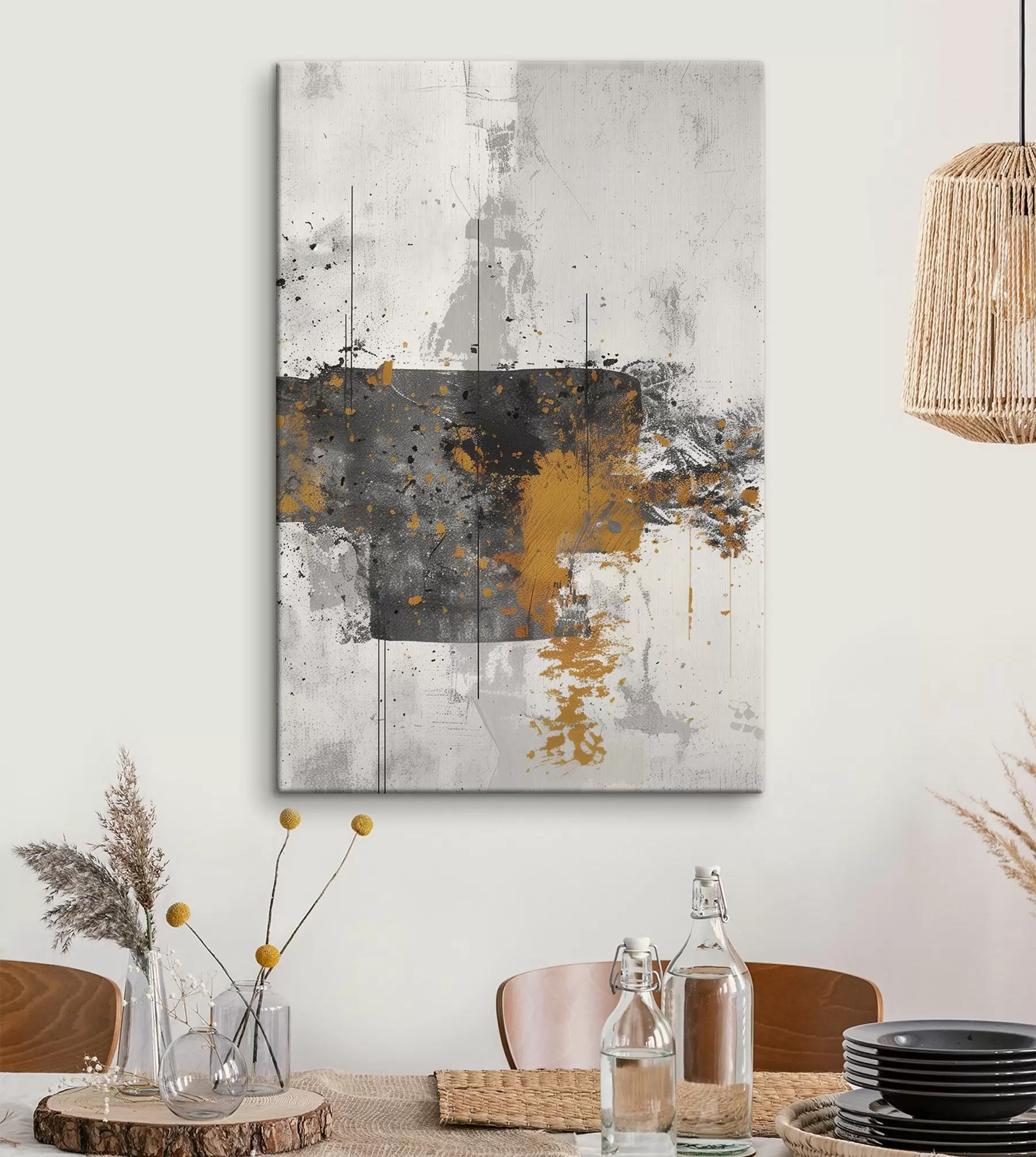 Obraz Abstrakcja, rozpryski, imitacja farby na betonowym tle s47637