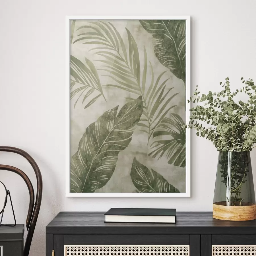 Fototapeta Liście tropikalne, imitacja postarzanego tła f47631