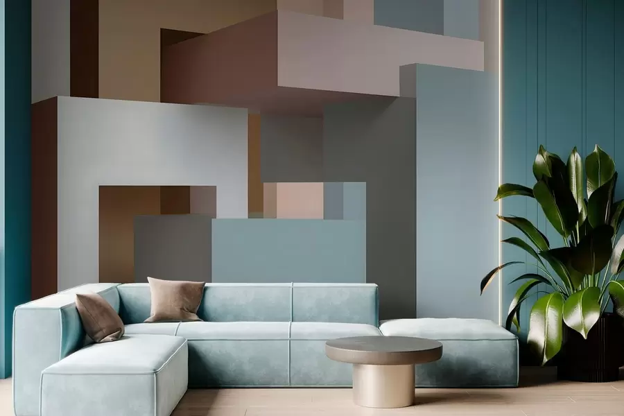 Fototapeta abstrakcyjna geometria w stylu 3D w05065