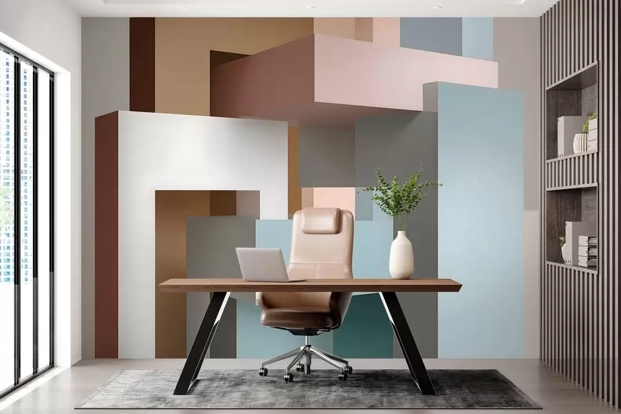 Fototapeta abstrakcyjna geometria w stylu 3D w05065