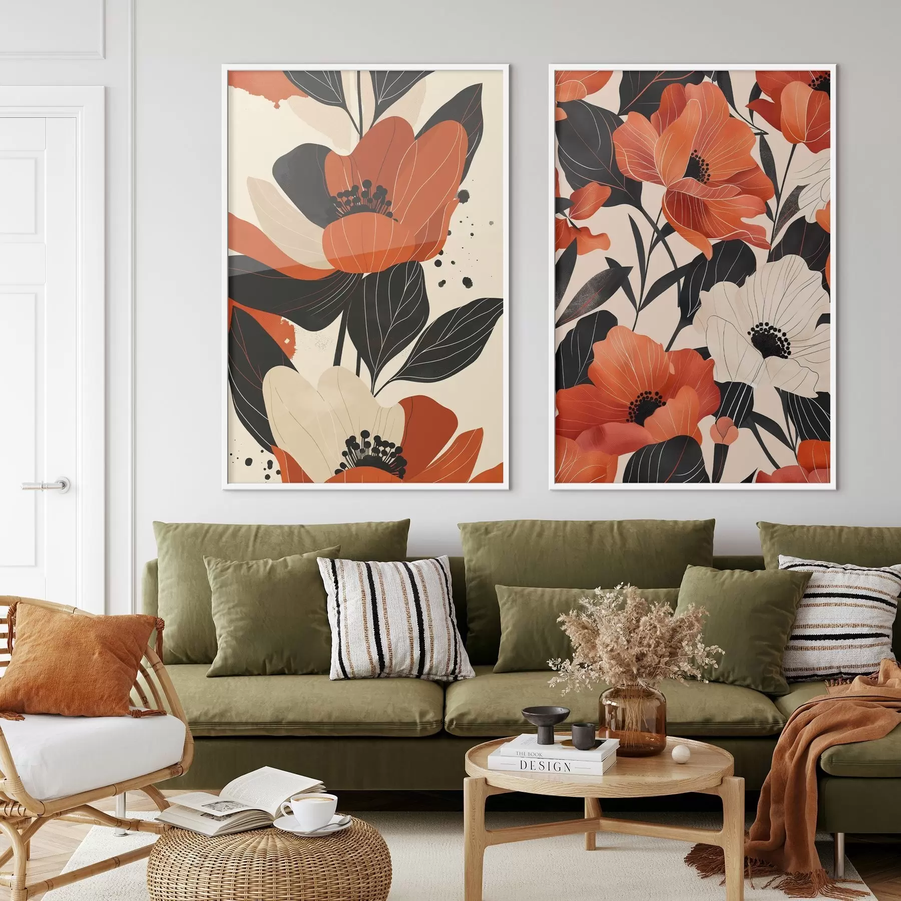 Fototapeta Kompozycja kwiatowa w ciepłych barwach d01228