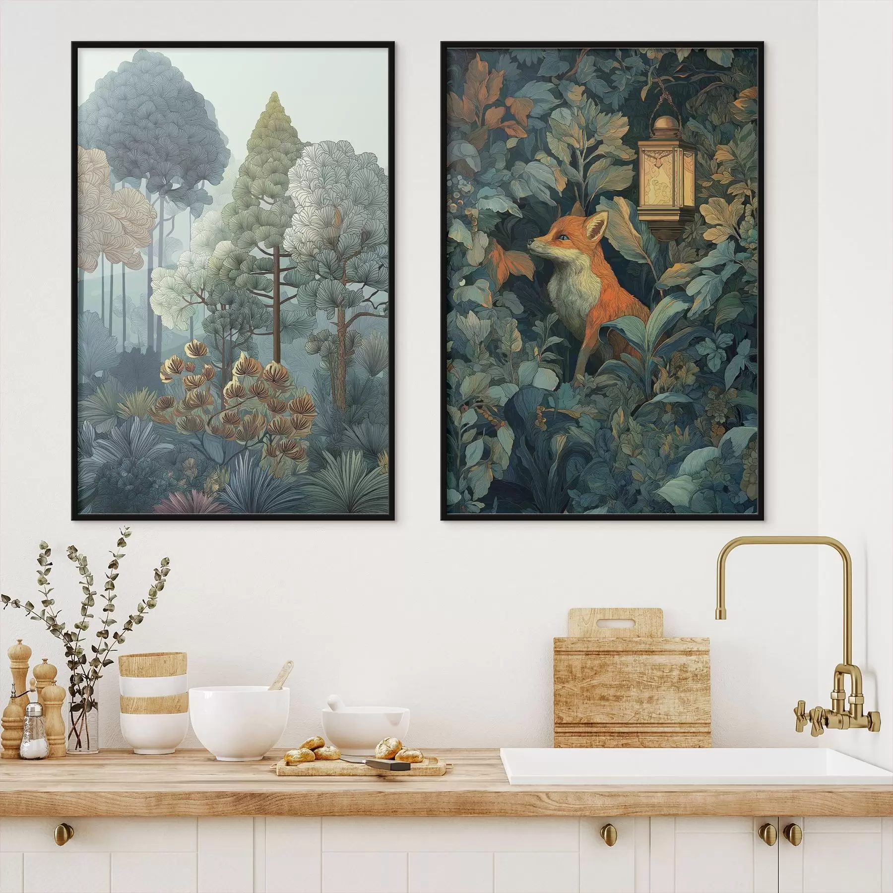 Fototapeta Śliczny lis w bajkowym lesie d01248