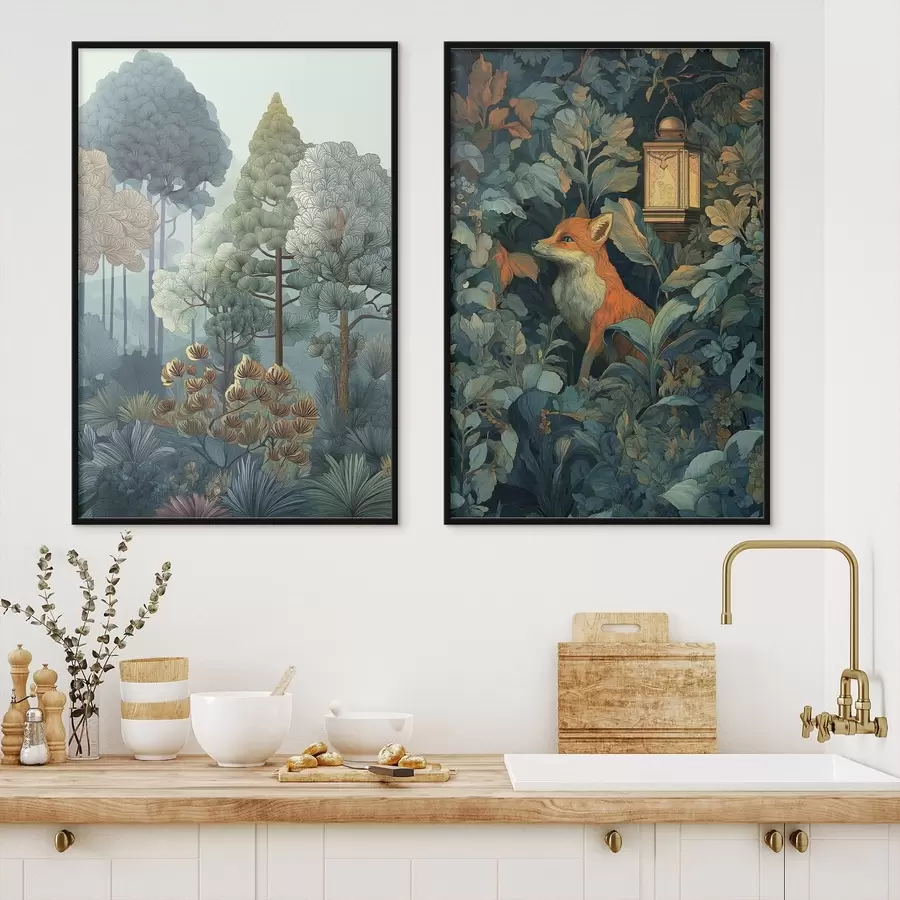 Fototapeta Śliczny lis w bajkowym lesie d01248