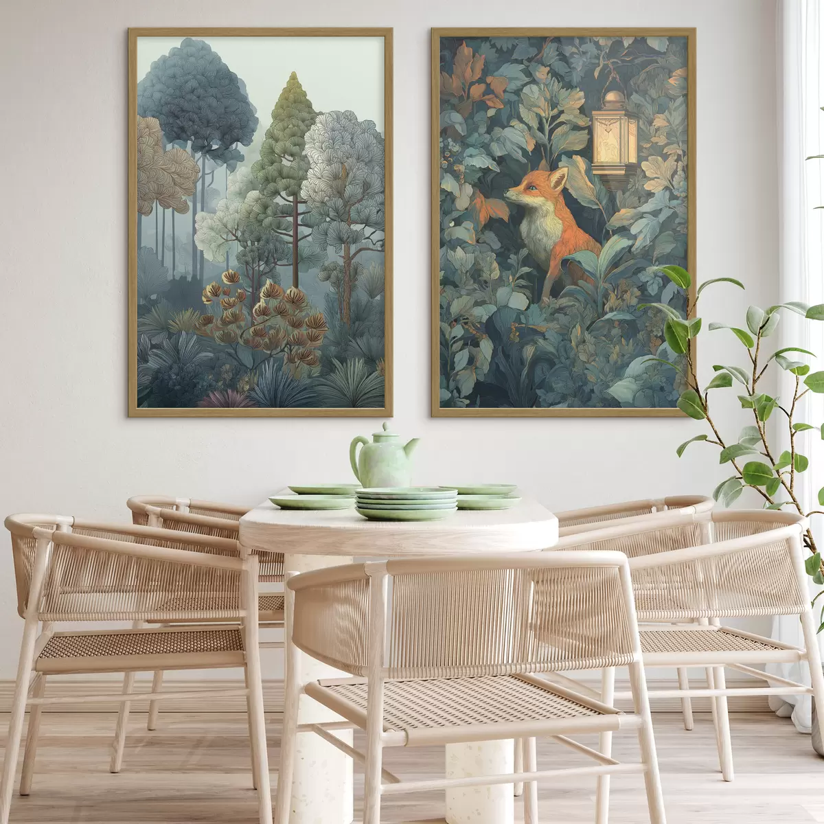 Plakat Śliczny lis w bajkowym lesie d01248