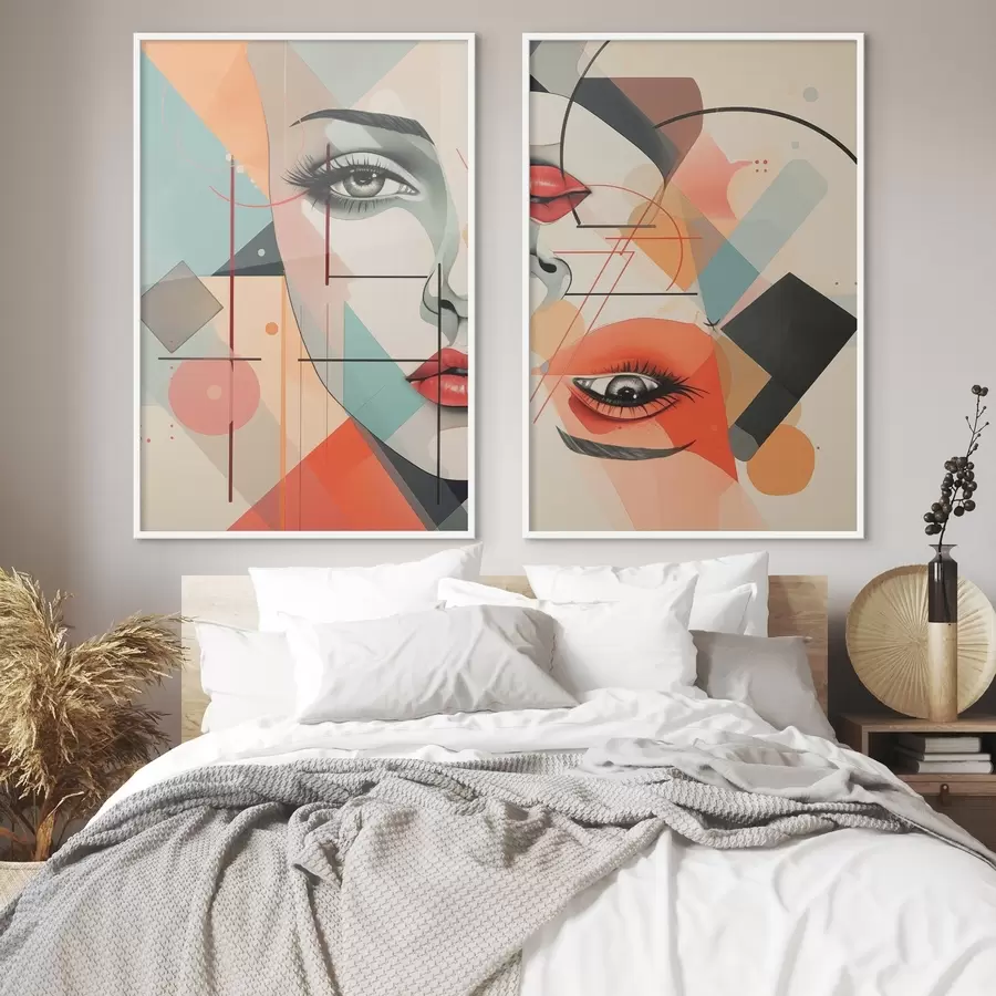 Fototapeta Twarz i kształty geometryczne d01253