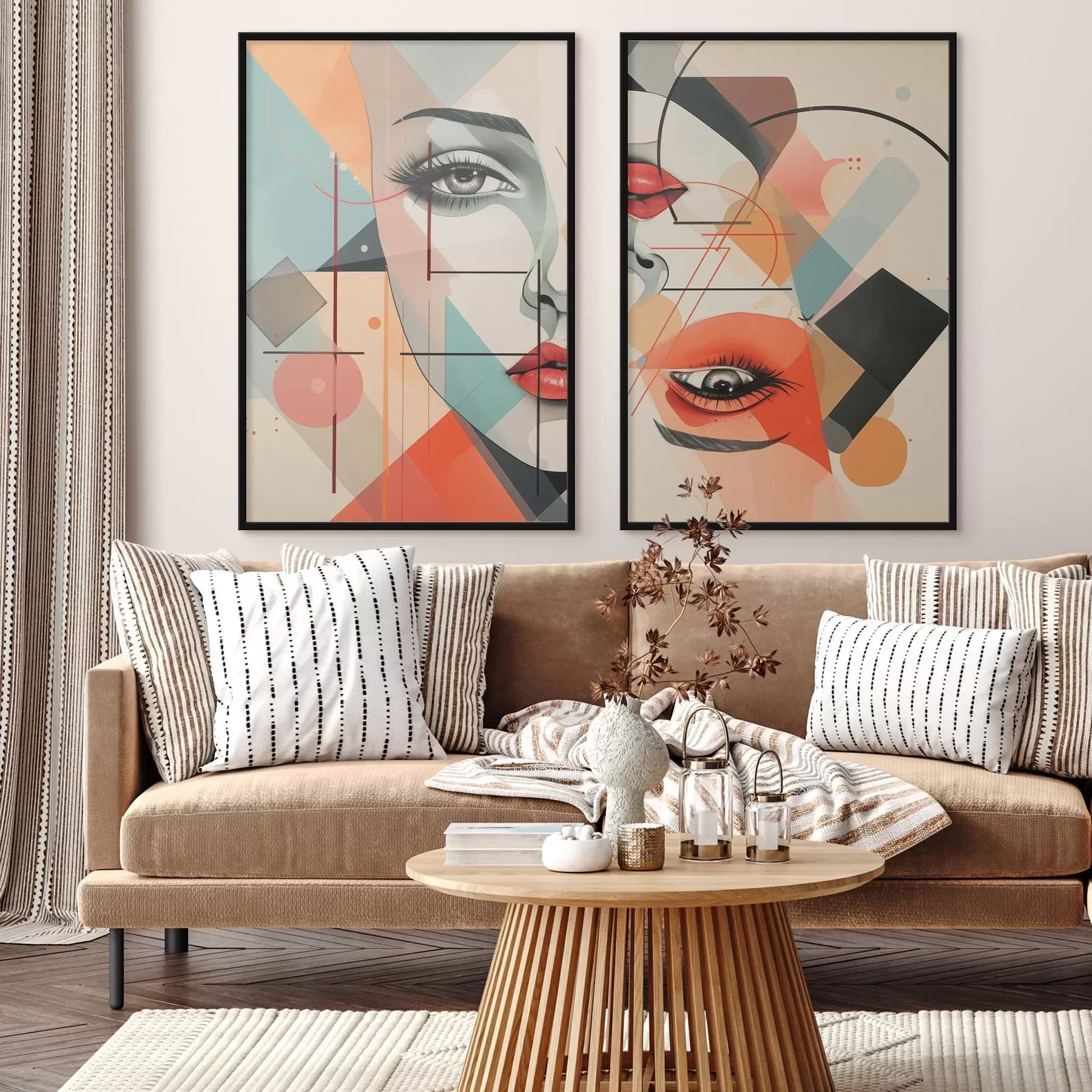 Fototapeta Twarz i kształty geometryczne d01253