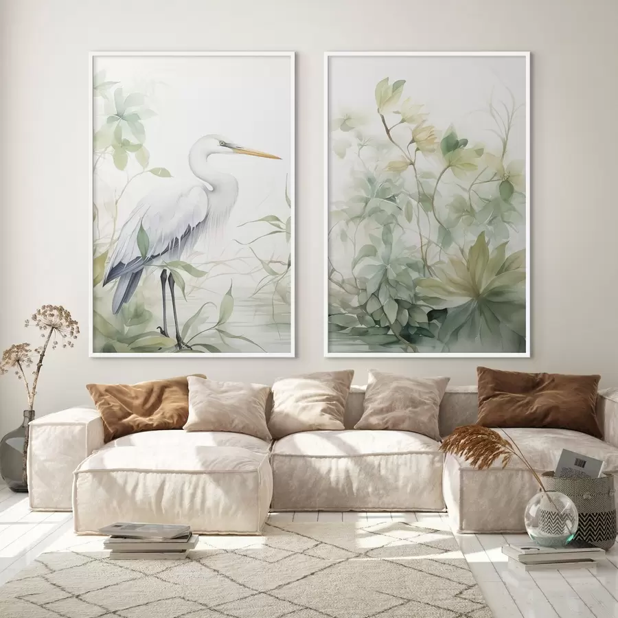 Fototapeta Bocian wśród roślin d01256