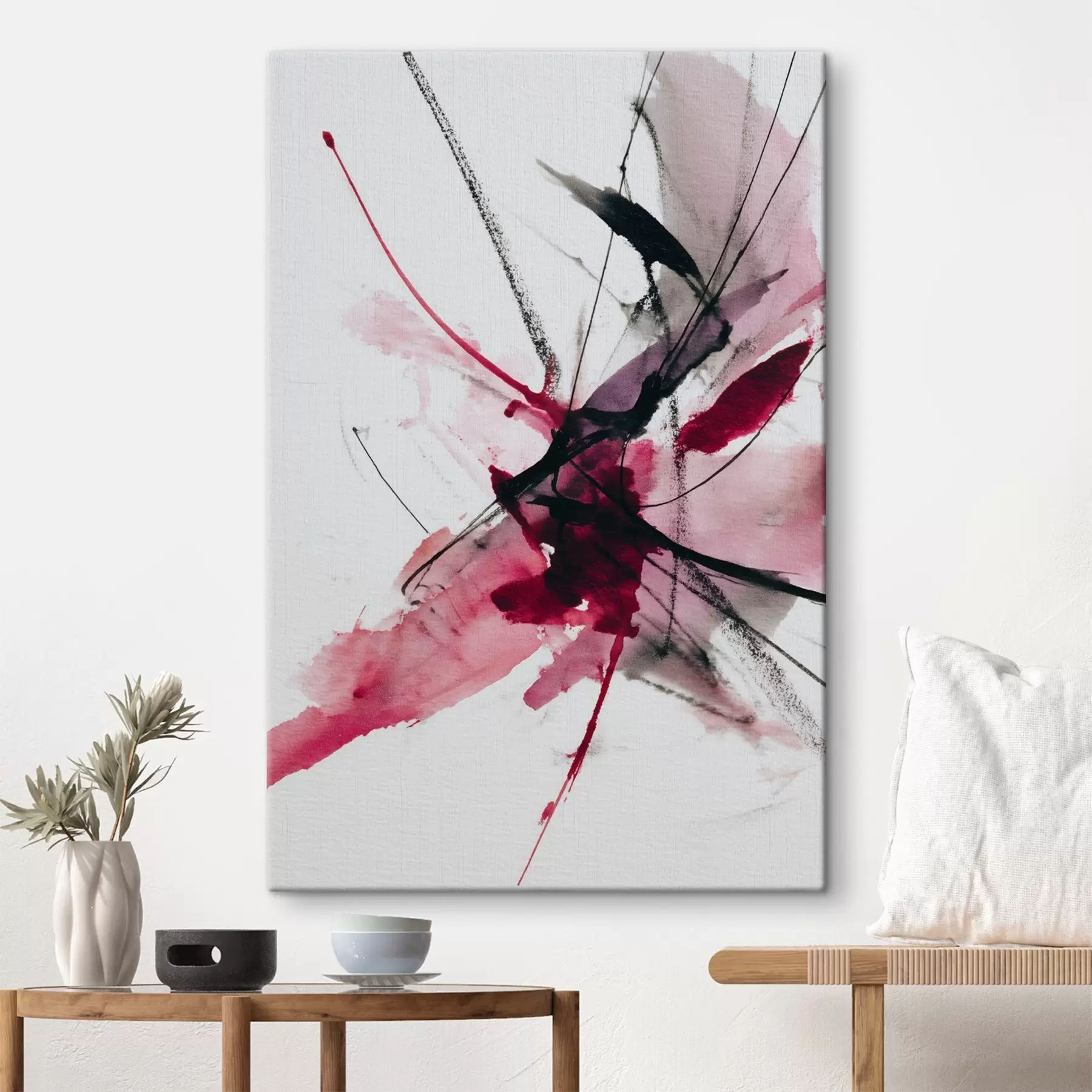 Obraz Nowoczesna kompozycja linii i plam w stylu akwareli s46951