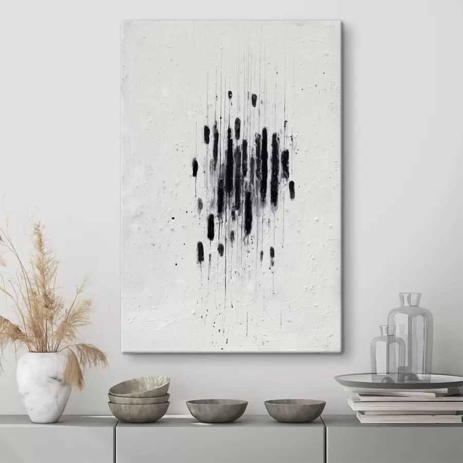 Obraz Sztuka minimalistyczna z wyrazistymi pociągnięciami pędzla i rozmytych krawędziach w nowoczesnym stylu malarskim s46957