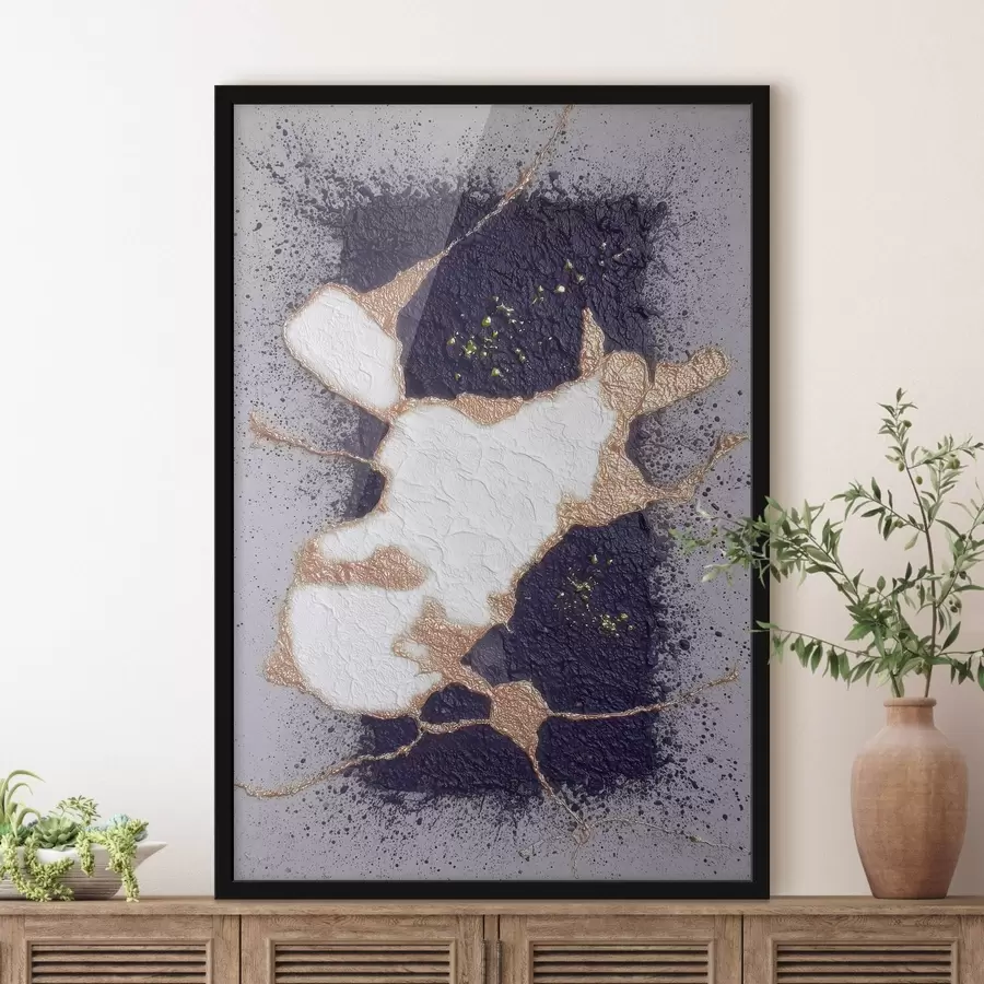 Fototapeta Abstrakcyjny wzór w odcieniach fioletu i beżu z efektem tekstury przestrzennej f46952