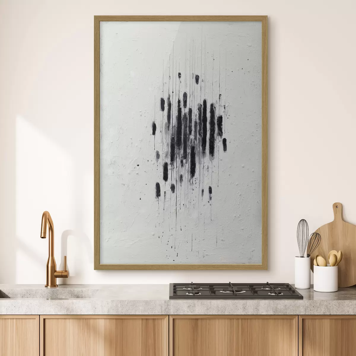 Plakat Sztuka minimalistyczna z wyrazistymi pociągnięciami pędzla i rozmytych krawędziach w nowoczesnym stylu malarskim f46957