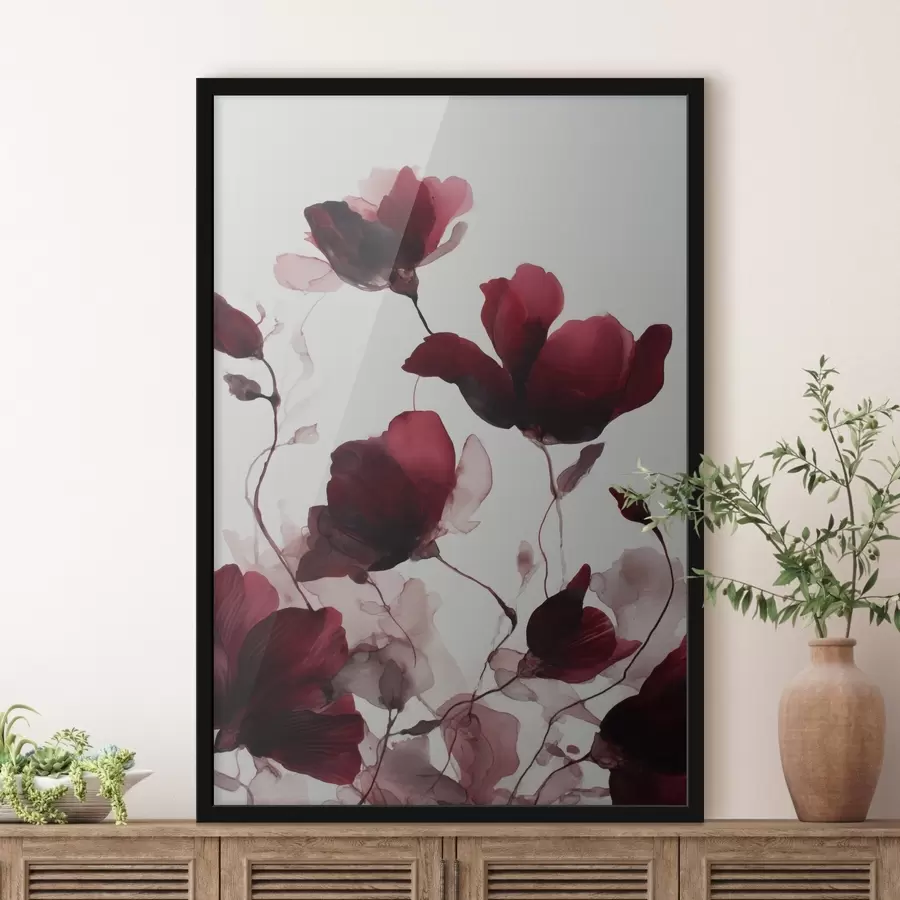 Fototapeta Delikatne maki z efektem rozmycia w stylu harmonii akwareli f46962