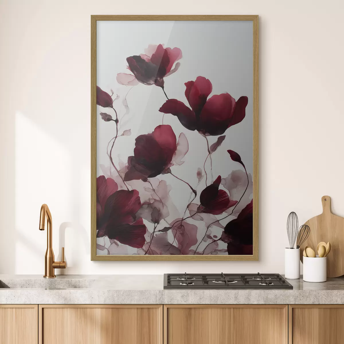 Plakat Delikatne maki z efektem rozmycia w stylu harmonii akwareli f46962