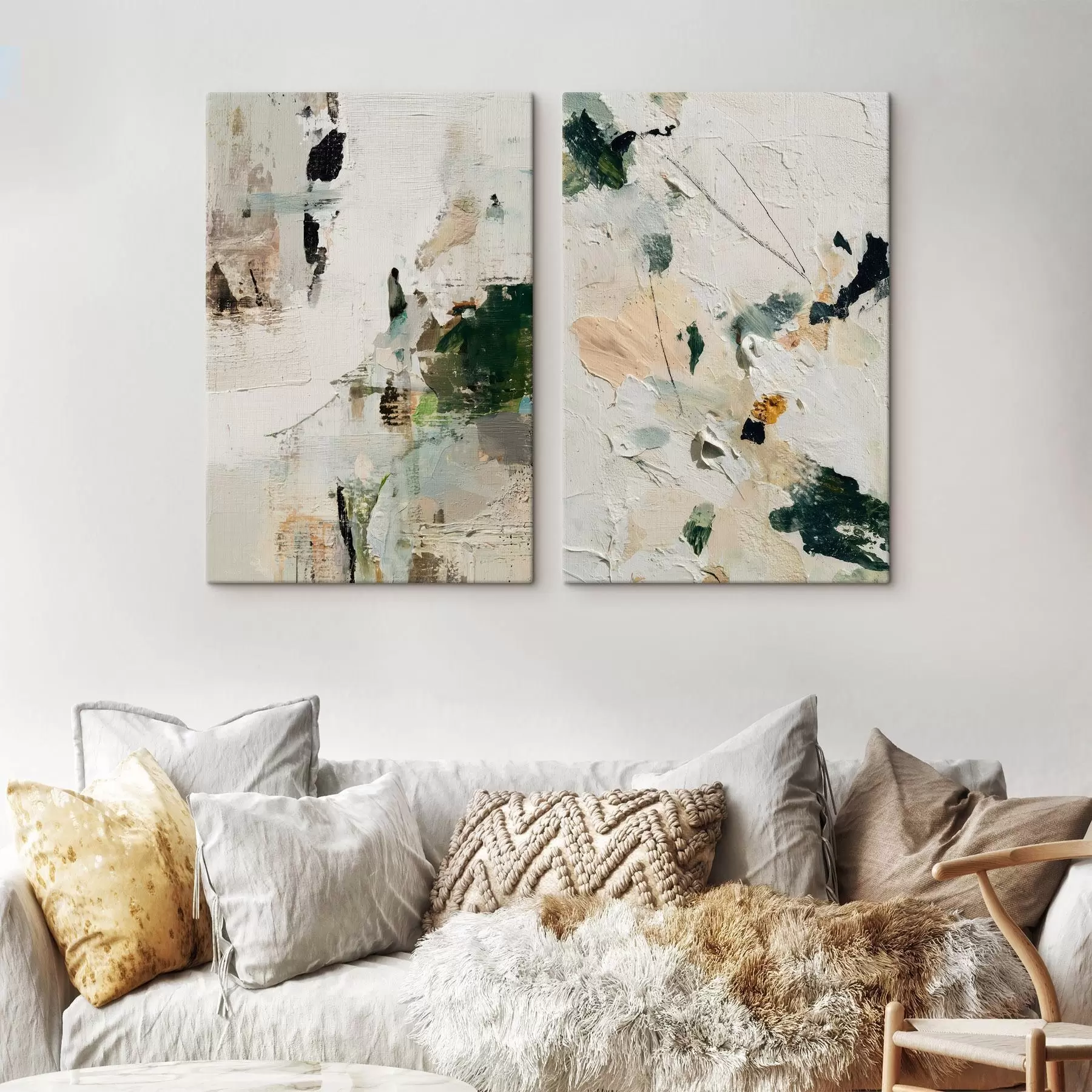 Obraz Wyrazisty dyptyk w naturalnej palecie barw m01099