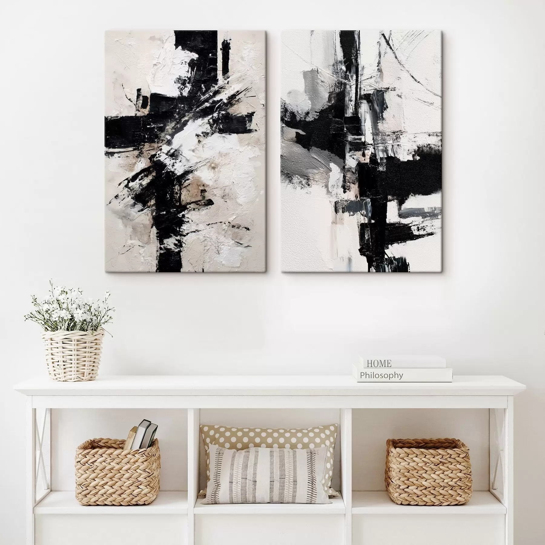 Obraz Minimalistyczna kompozycja z dynamicznymi akcentami i imitacją reliefowej faktury m01151