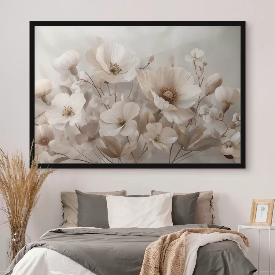 Fototapeta Duże kwiaty na jasnym tle f47645