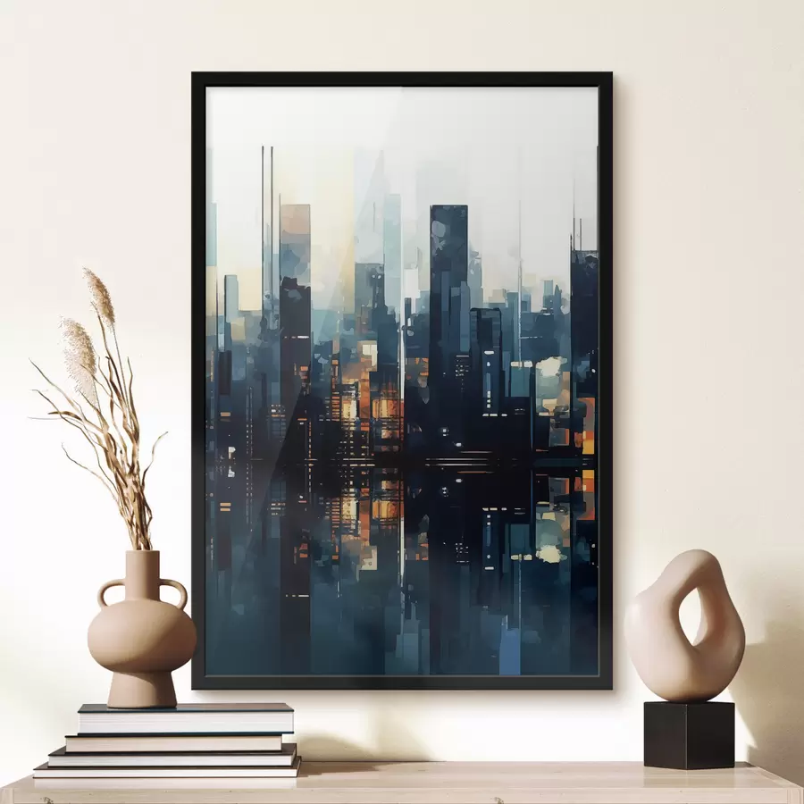 Fototapeta Wieczorny zachód słońca w dużym mieście f47676