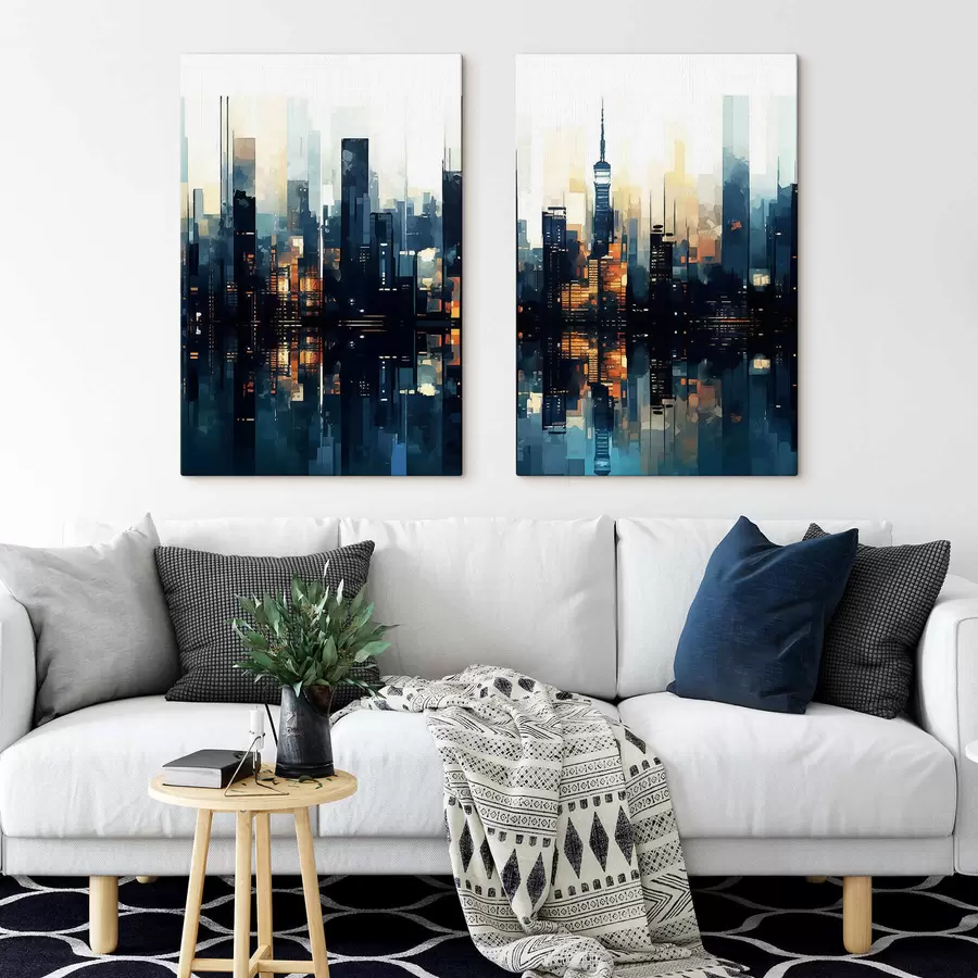 Obraz Nocna panorama miasta m01259