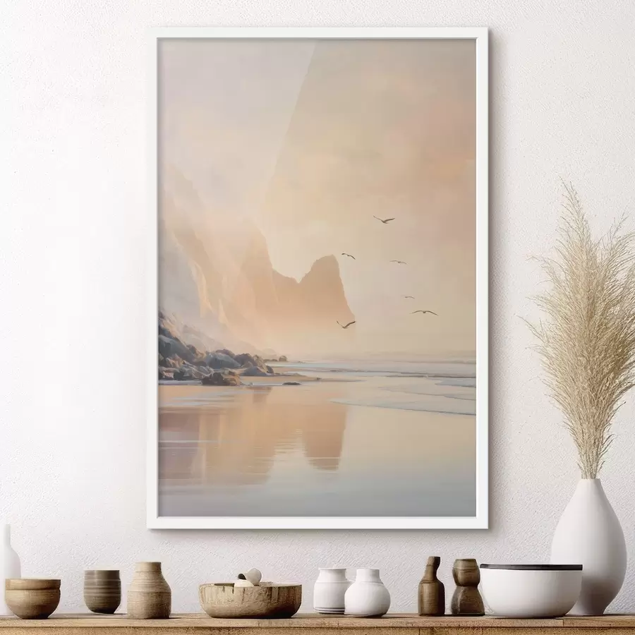 Fototapeta ocean o świcie na tle gór f47689