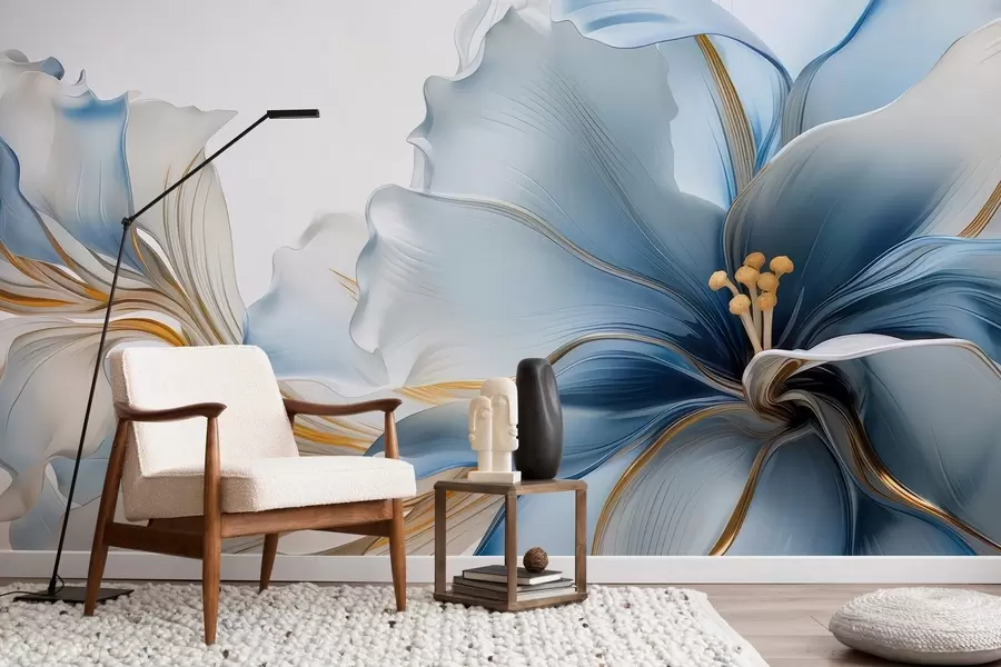 Fototapeta Delikatny niebieski duży kwiat w05006