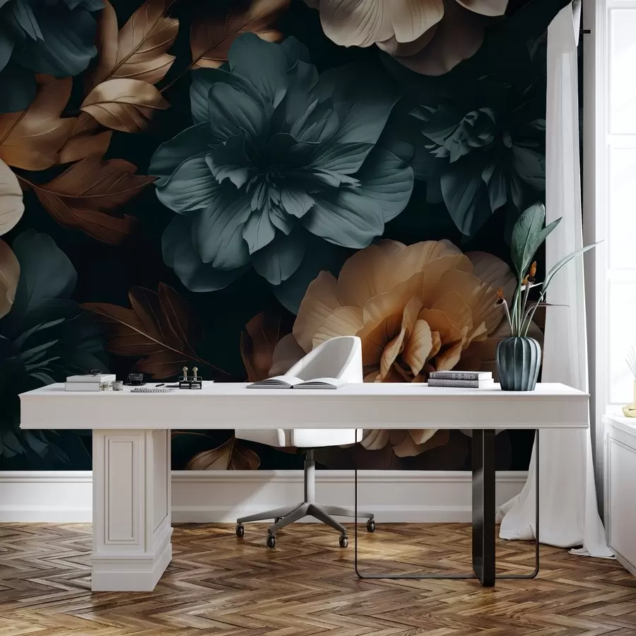 Fototapeta Ciemny kwitnący ogród w05007