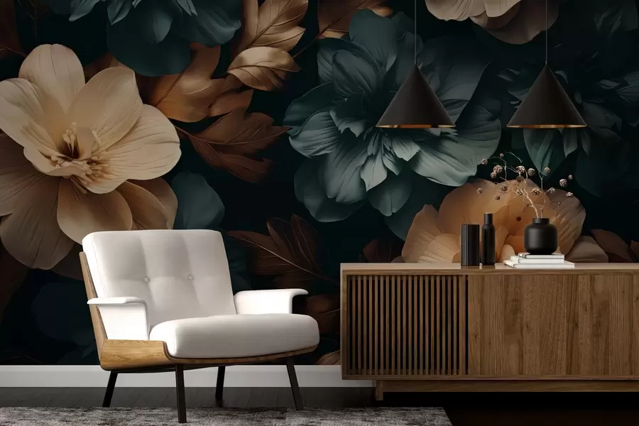 Fototapeta Ciemny kwitnący ogród w05007