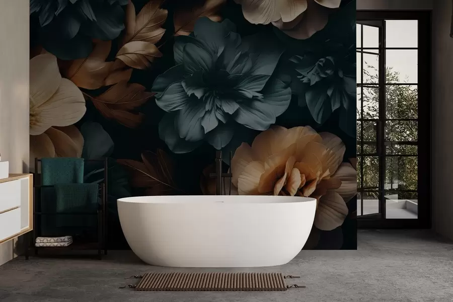 Fototapeta Ciemny kwitnący ogród w05007