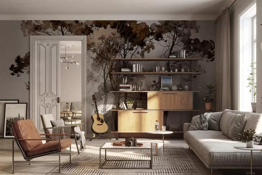 Fototapeta Malowane sosny w05173v1