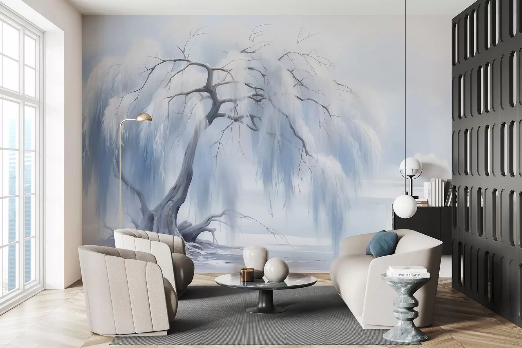 Fototapeta Bujne, pomalowane drzewo w05179