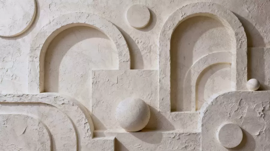 Fototapeta Geometria wolumetryczna wykonana z betonu w05186