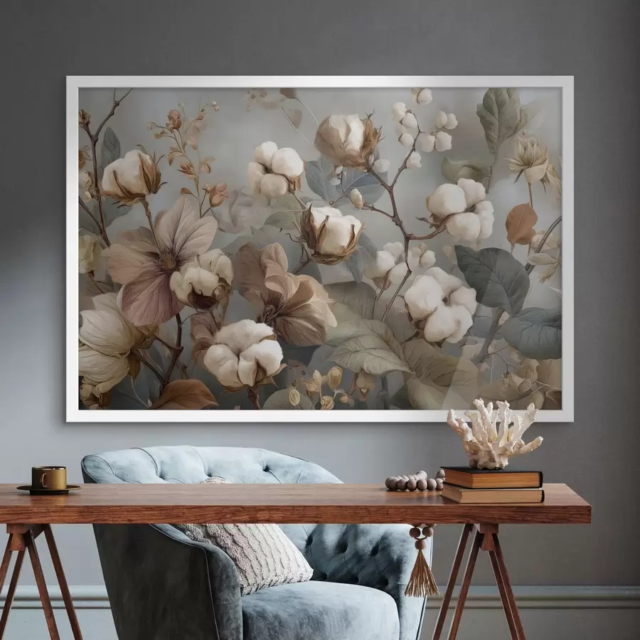 Fototapeta Różnorodność kwiatów i kwiatostanów bawełny f47700