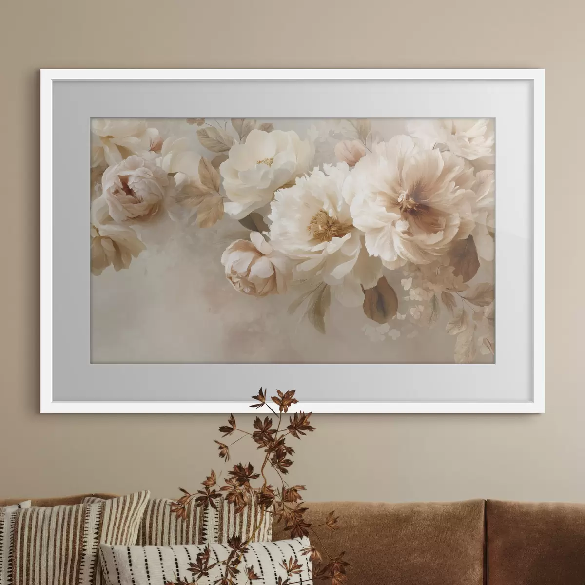 Plakat Duże kwiaty piwonii f47702