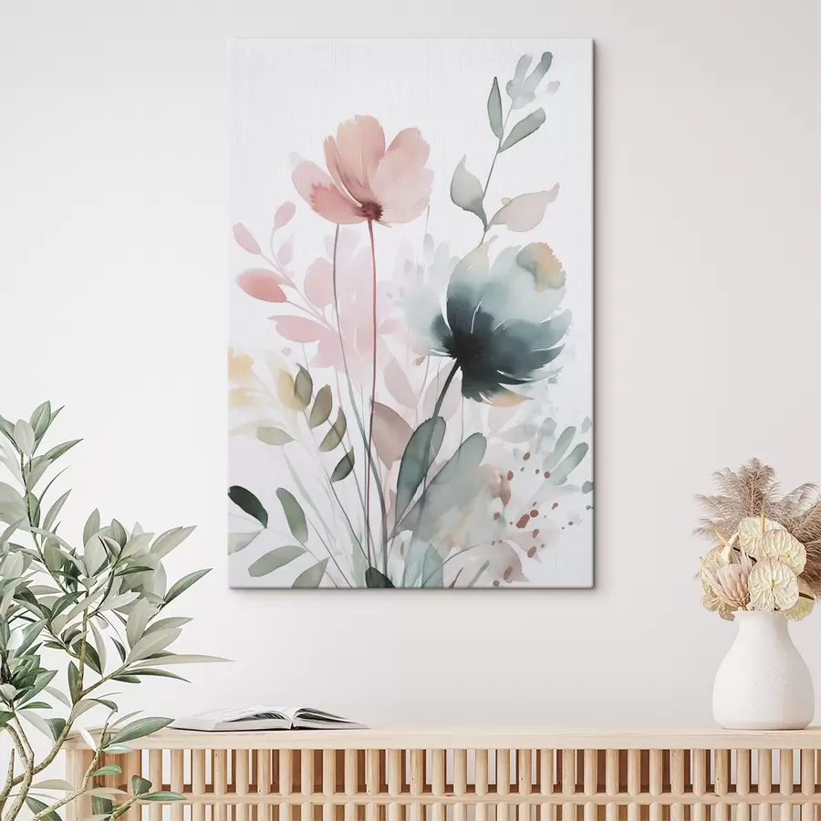 Obraz Akwarela imitująca roślinność s47725