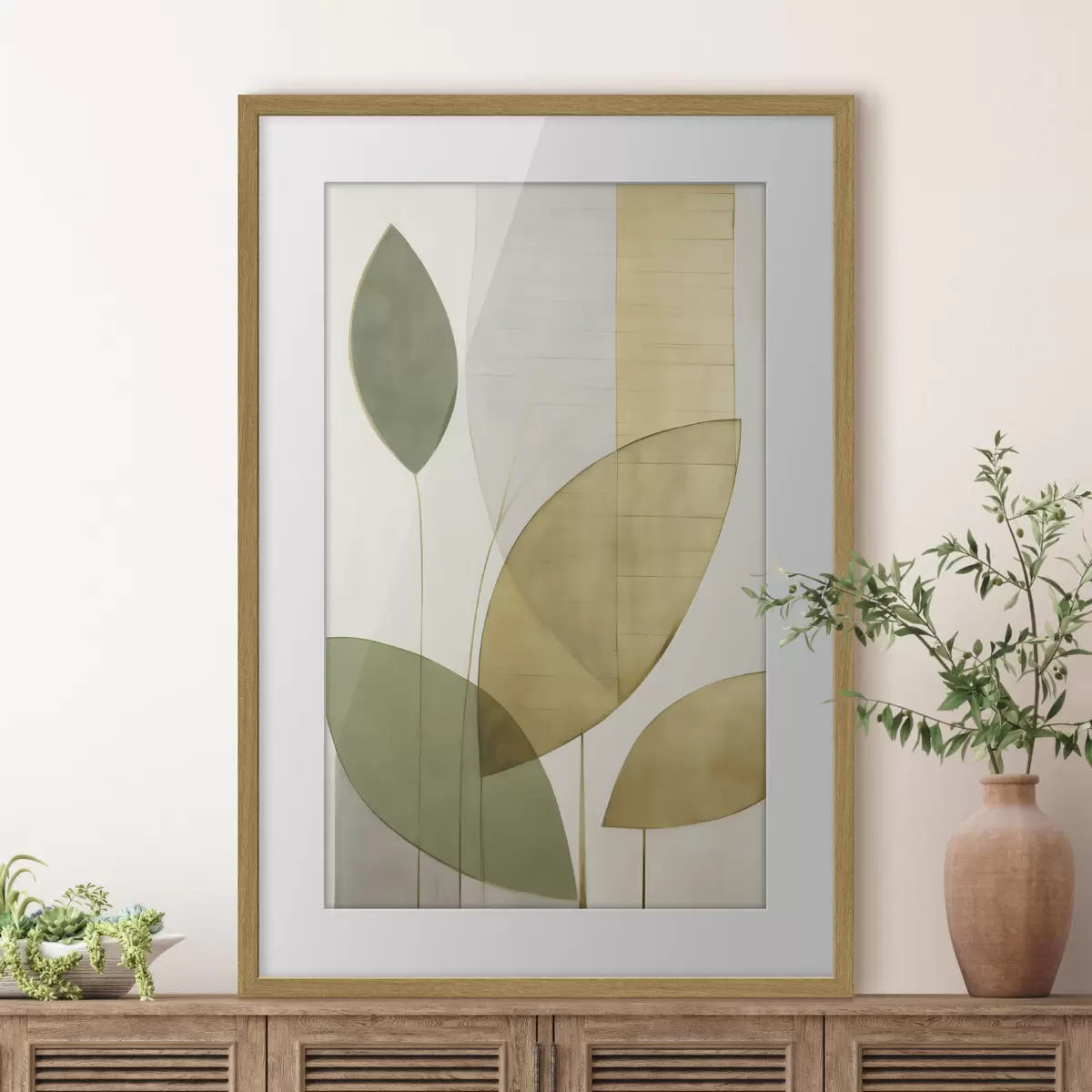 Plakat Abstrakcja z liśćmi f47714