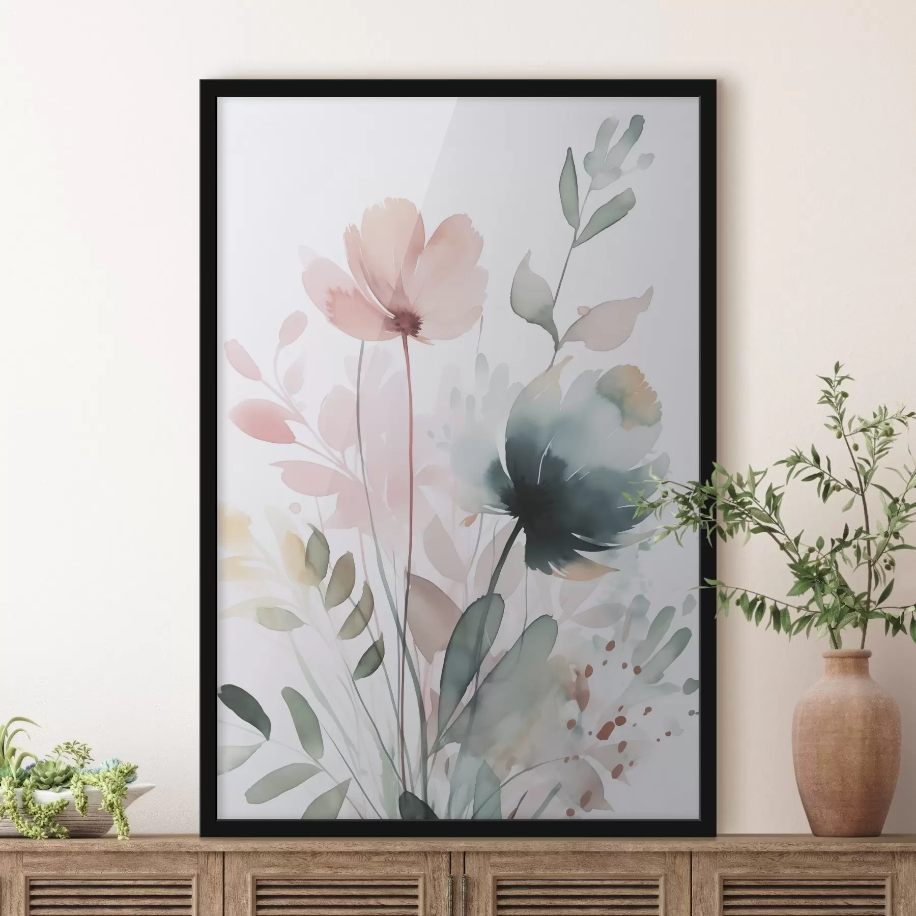 Fototapeta Akwarela imitująca roślinność f47725