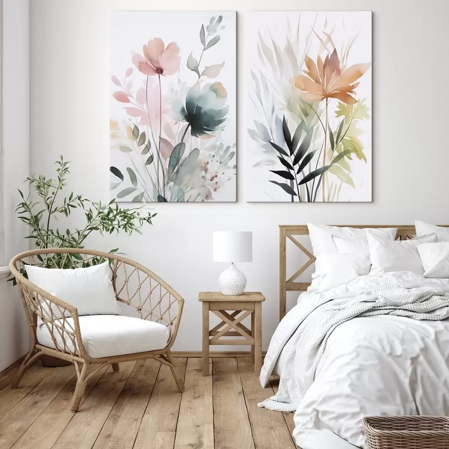 Obraz Akwarela imitująca roślinność m01297