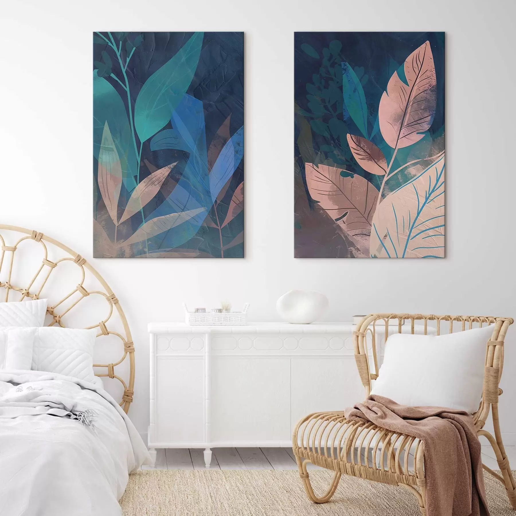 Obraz Gałęzie i liście, abstrakcja m01301