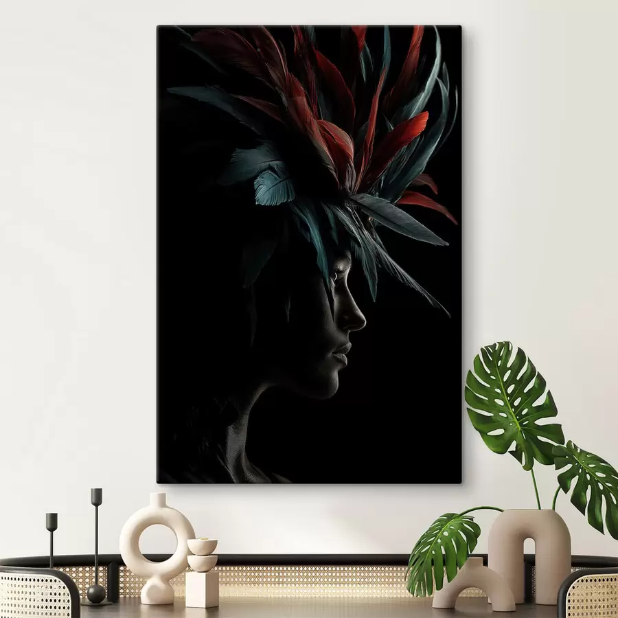Obraz Portret z piórami s47735