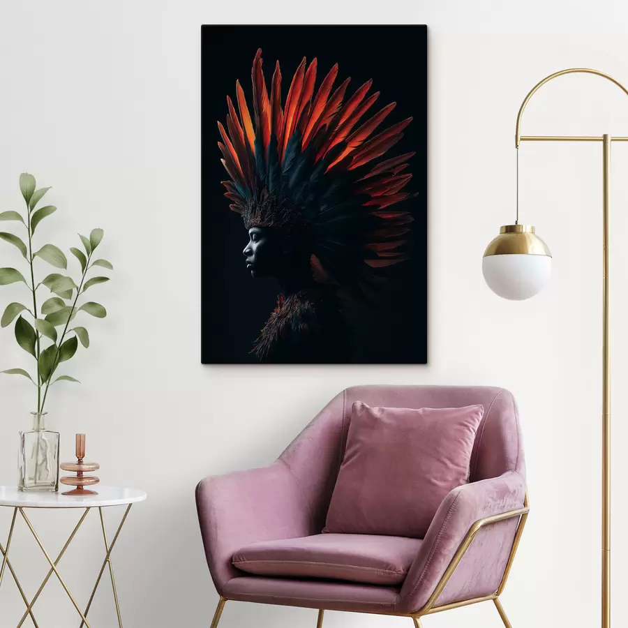 Obraz Portret z piórami s47736