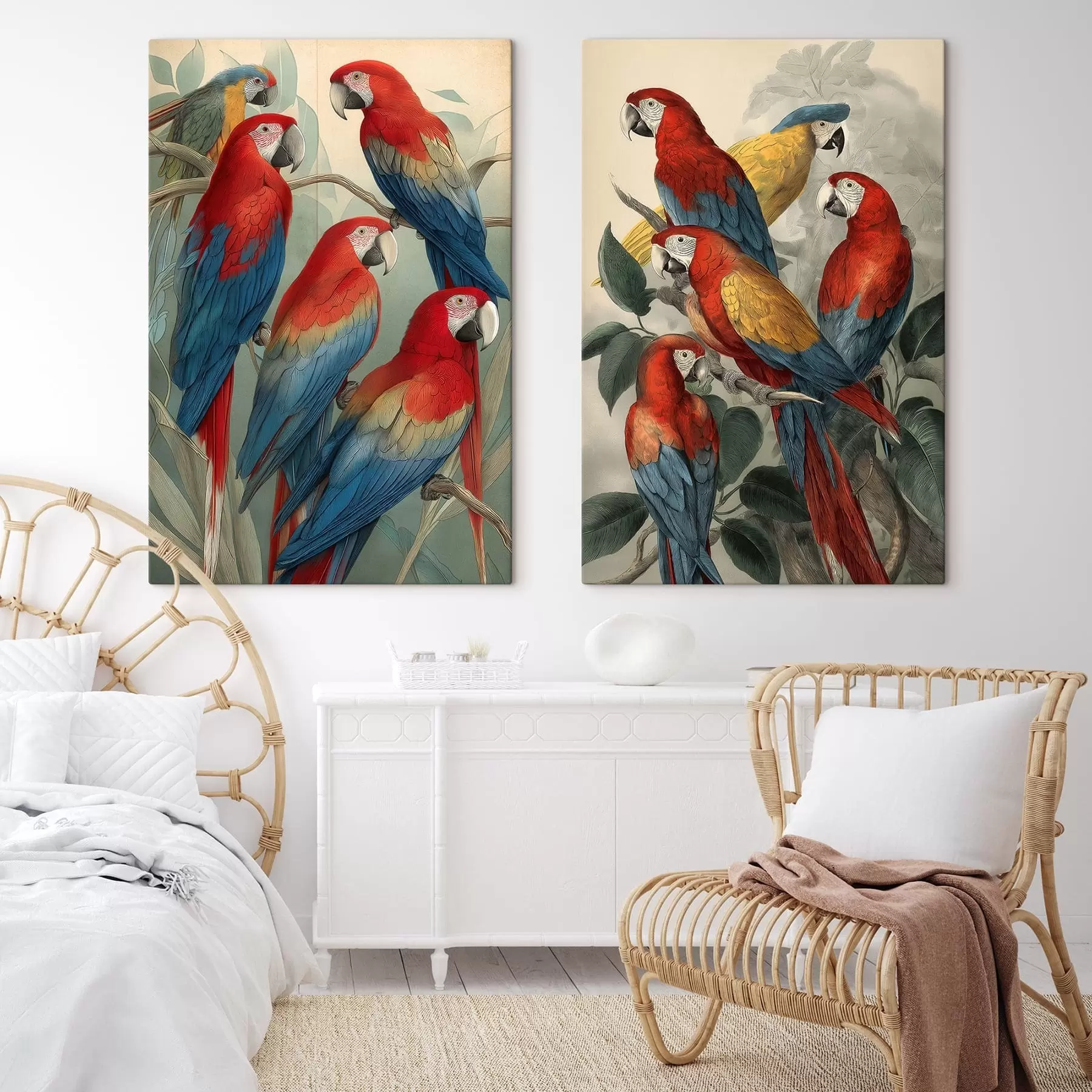 Obraz Papugi vintage m01302