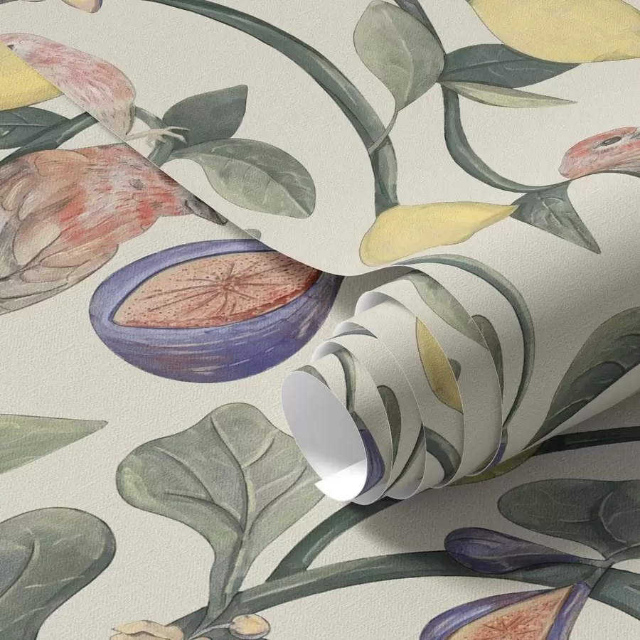 Fototapeta Ptaki wśród liści i owoców a01107