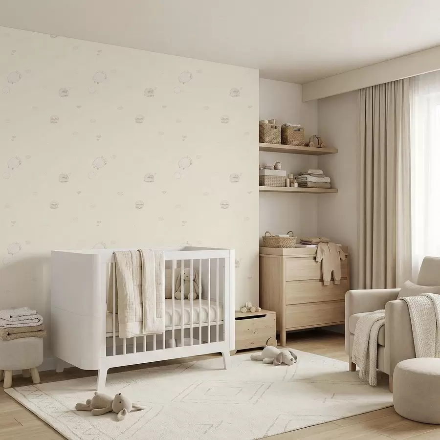 Fototapeta Uroczy wzór z owcami i małymi serduszkami a01109