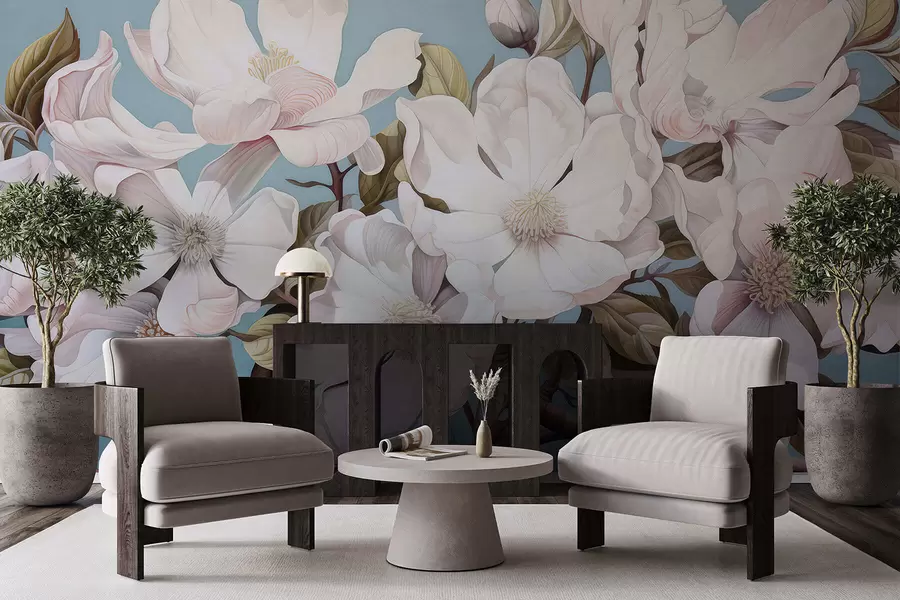 Fototapeta Bujne kwiaty na gałęzi drzewa w05178