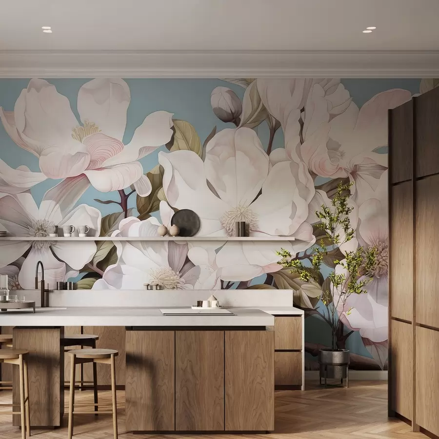 Fototapeta Bujne kwiaty na gałęzi drzewa w05178