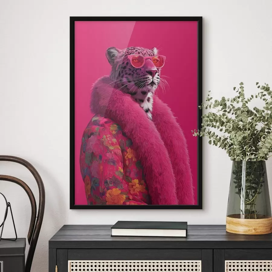 Fototapeta Leopard w eleganckim płaszczu f47734