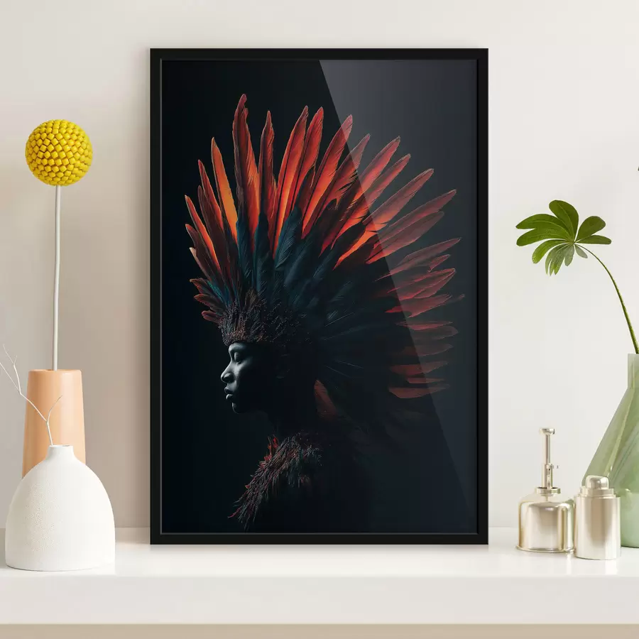 Fototapeta Portret z piórami f47736