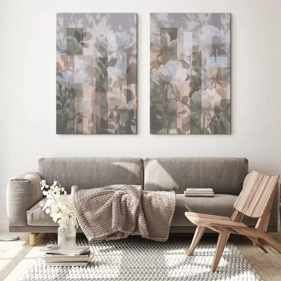 Obraz Abstrakcja z kwiatami m01268