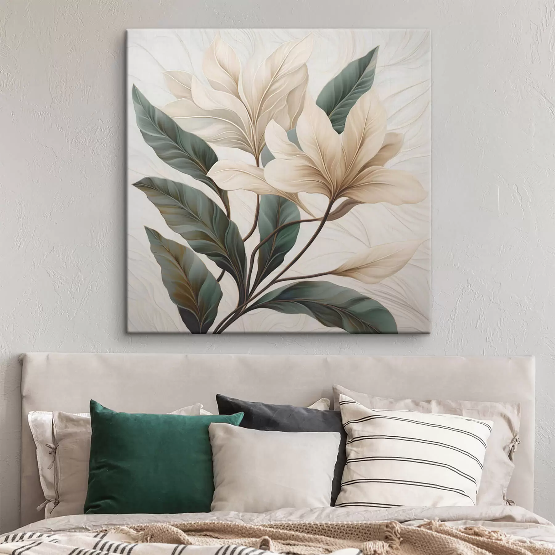 Obraz Kwiaty z liśćmi s47669