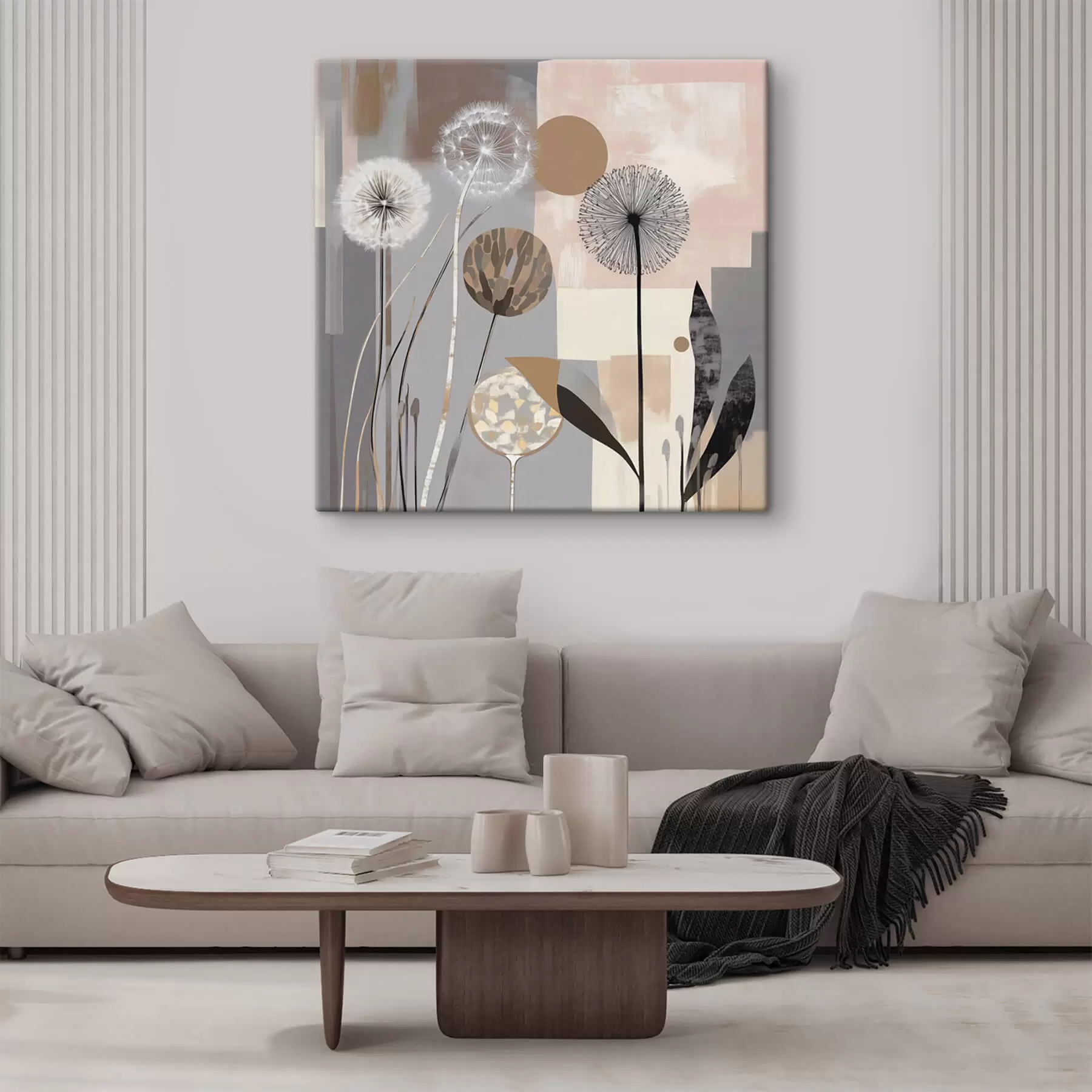 Obraz Abstrakcja z mleczami i roślinami s47776