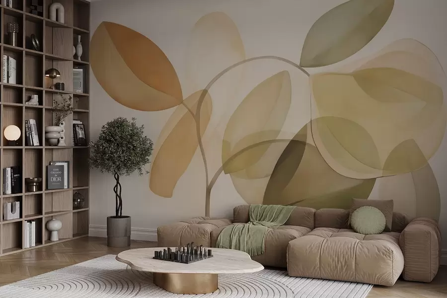 Fototapeta Abstrakcyjne liście imitujące malarstwo w05208